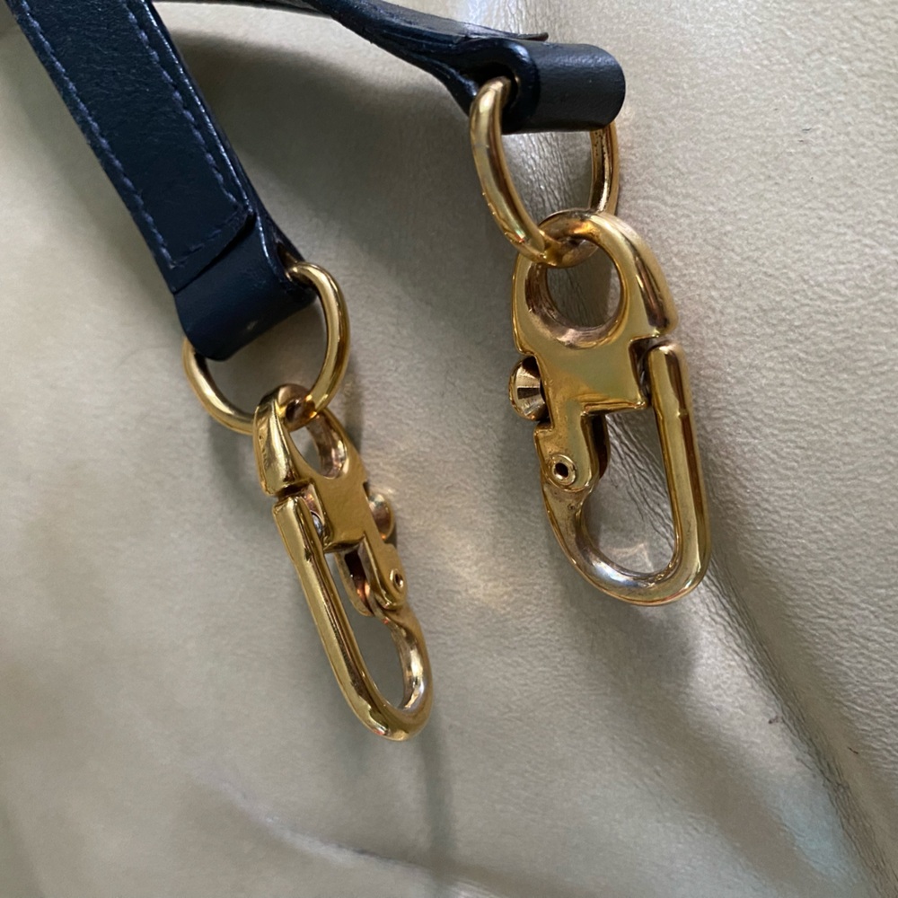 Vintage GUCCI Replacement Bag Strap Dark Blue Authentic Sherry Leather - Picture 3 of 7